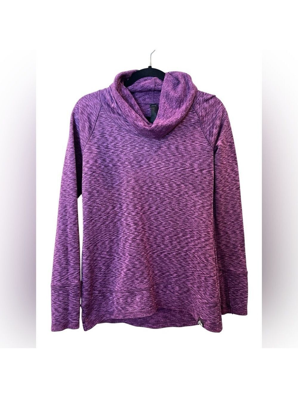 RBX Activewear Women’s Cowl Neck Tunic Shirt Purple With Thumbholes Size: Small